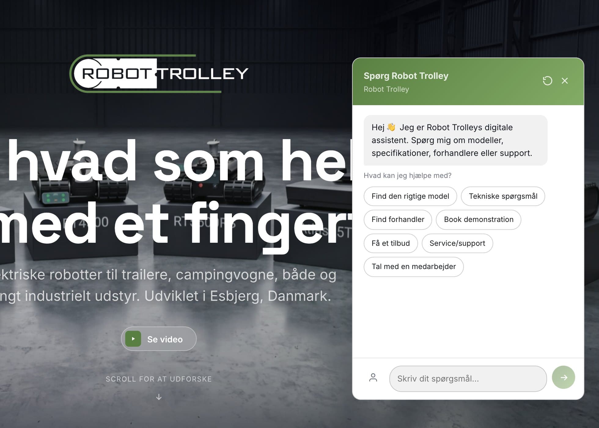 Robot Trolley: AI-assistenten åben på forsiden