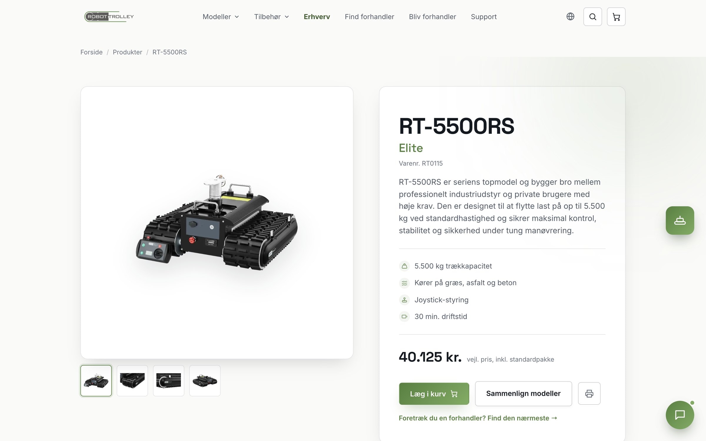 Robot Trolley: produktside for RT-5500RS med pris og Læg i kurv